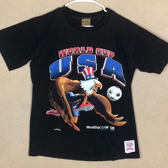 Vintage USA Soccer 90s Bald Eagle World Cup Single Stitch Short‎ Sleeve size M